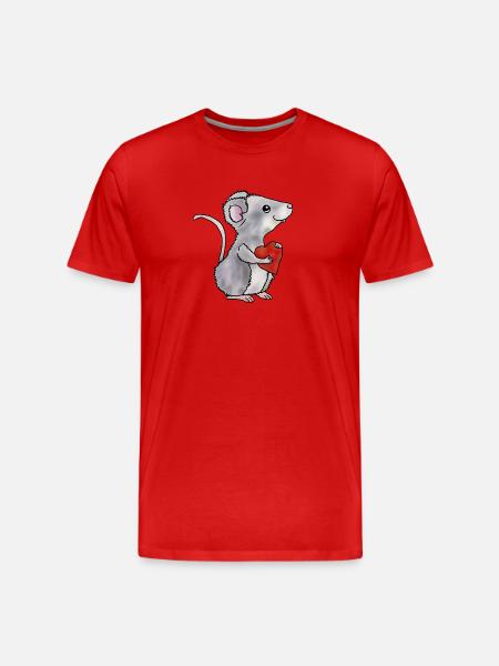 Herzmaus - Männer Premium Bio T-Shirt - Rot