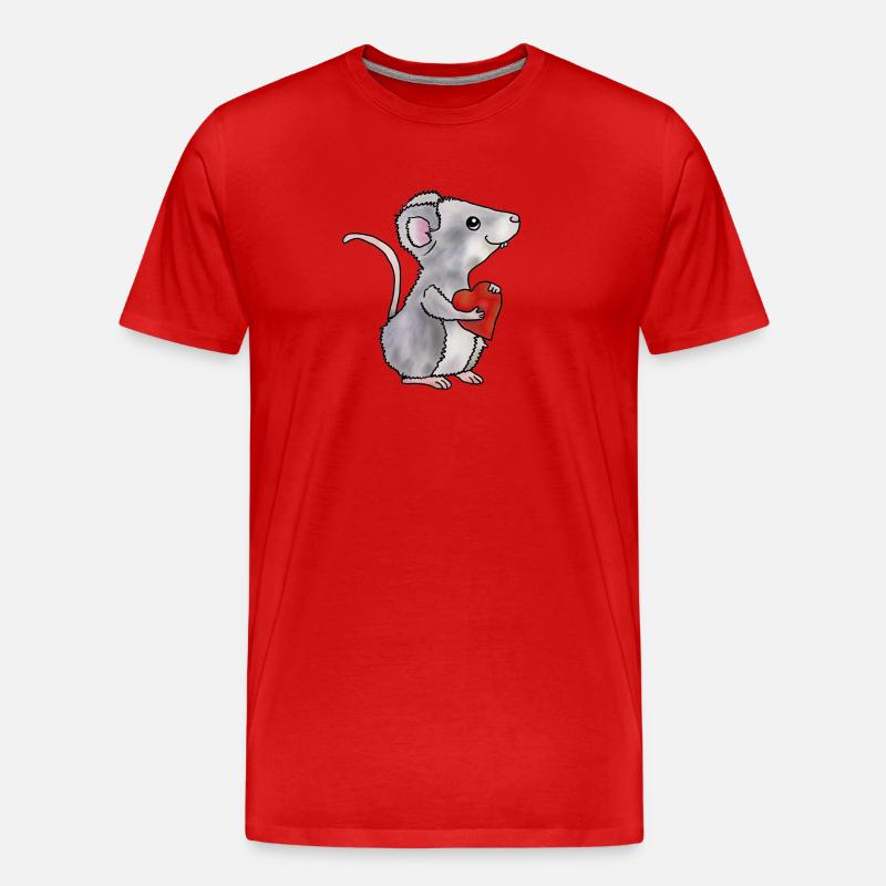 Herzmaus - Männer Premium Bio T-Shirt - Rot