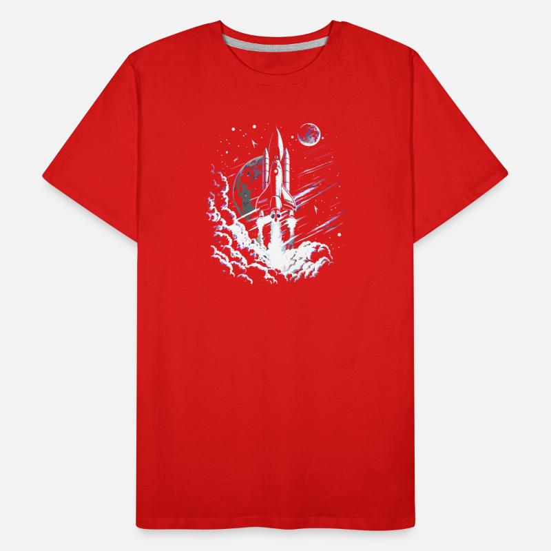 Rakete beim Start Männer Premium Bio T-Shirt