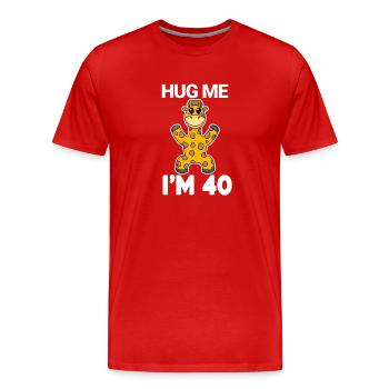 40 ans - 40 ans - câlin - T-shirt bio Premium Homme - rouge - Devant - Damien (186cm)
