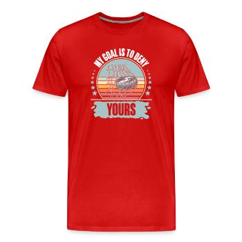 Hockey sur glace - T-shirt bio Premium Homme - rouge - Devant - Damien (186cm)