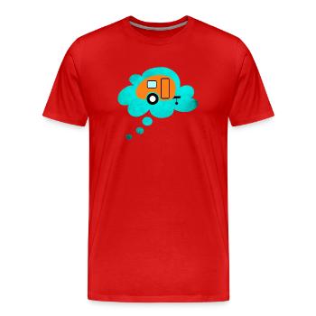 Caravan Cloud Thought Bubble Camping Retro Caravan - Men's Premium Organic T-Shirt - red - Front - Damien (186cm)