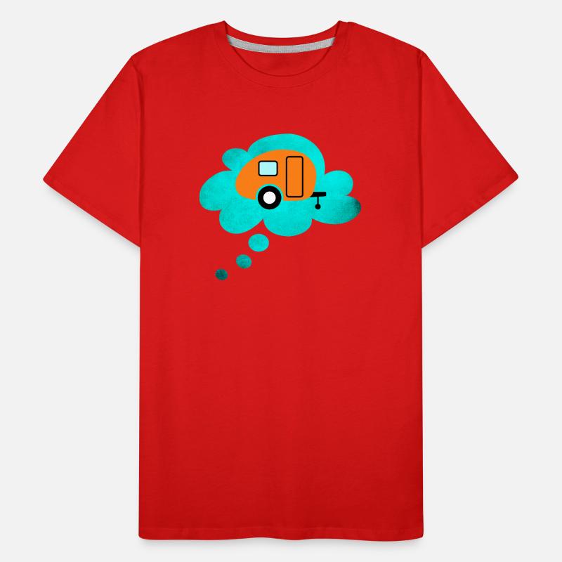 Caravan Cloud Thought Bubble Camping Retro Caravan Men's Premium Organic T-Shirt