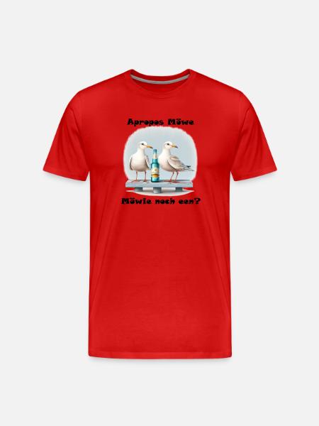 Möwie noch een? - Männer Premium Bio T-Shirt - Rot