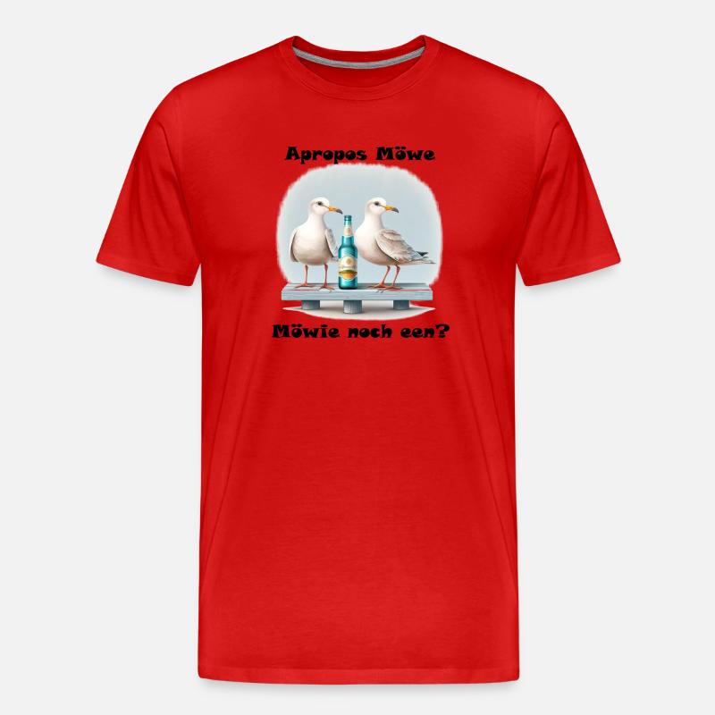 Möwie noch een? - Männer Premium Bio T-Shirt - Rot