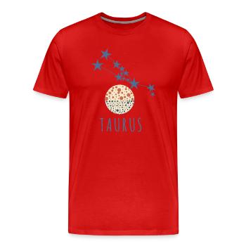 La constellation du Taureau - T-shirt bio Premium Homme - rouge - Devant - Damien (186cm)
