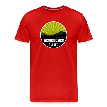 Bergisches Land Retro Skyline - Men's Premium Organic T-Shirt - red - Front - Damien (186cm)