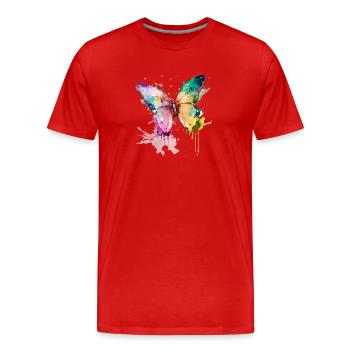 flatterne Träume - Männer Premium Bio T-Shirt - Rot - Vorne - Damien (186cm)
