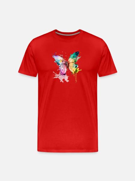 flatterne Träume - Männer Premium Bio T-Shirt - Rot