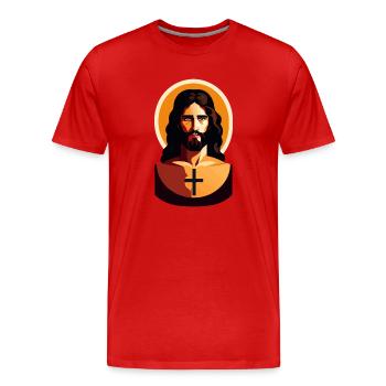 Jesus Christ - Men's Premium Organic T-Shirt - red - Front - Damien (186cm)