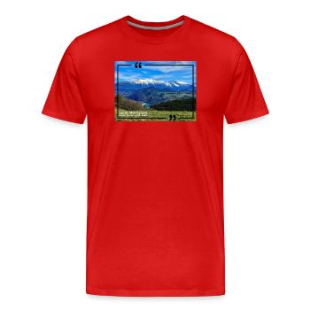 Lac de Monteynard le 120323 - T-shirt bio Premium Homme - rouge - Devant - Damien (186cm)