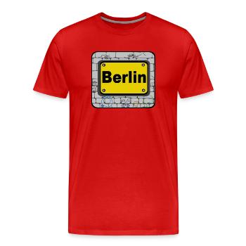 Berlin,Germany,Capital ,Berlin Wall (25) - Men's Premium Organic T-Shirt - red - Front - Damien (186cm)