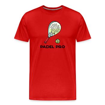 Déclaration de recul Racket Ball Déclaration Padel - T-shirt bio Premium Homme - rouge - Devant - Damien (186cm)
