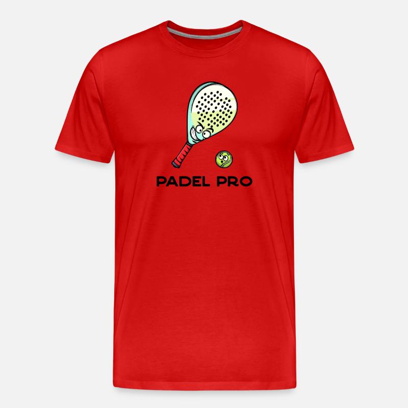 Rückschlag Statement Schläger Ball Statement Padel - Männer Premium Bio T-Shirt - Rot