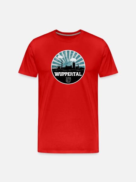 Wuppertal Blue Hour Skyline - Men's Premium Organic T-Shirt - red