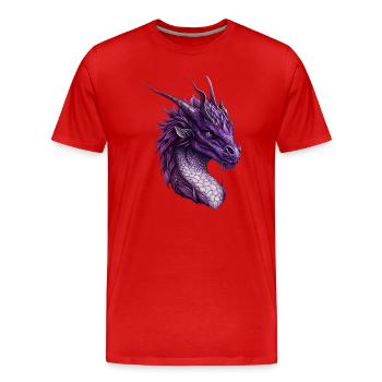 Puissant dragon fantastique pourpre - T-shirt bio Premium Homme - rouge - Devant - Damien (186cm)