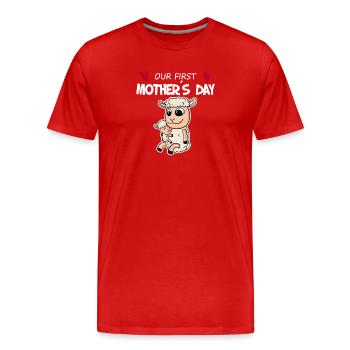 Muttertag - erster Muttertag Geschenk - Männer Premium Bio T-Shirt - Rot - Vorne - Damien (186cm)