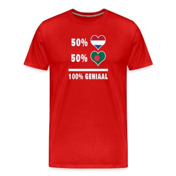 Bangladesch und Niederlande 100% Genius Flagge - Männer Premium Bio T-Shirt - Rot - Vorne - Damien (186cm)