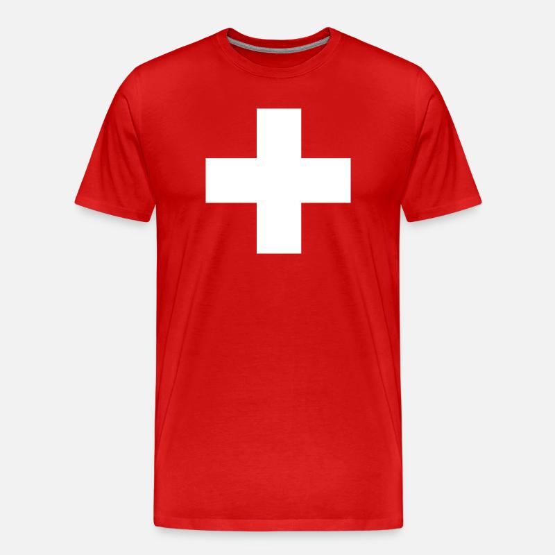 Schweizerkreuz - Männer Premium Bio T-Shirt - Rot