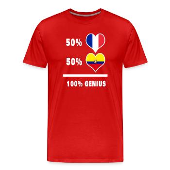 Flagge von Ecuador und Frankreich 100% awesome - Männer Premium Bio T-Shirt - Rot - Vorne - Damien (186cm)