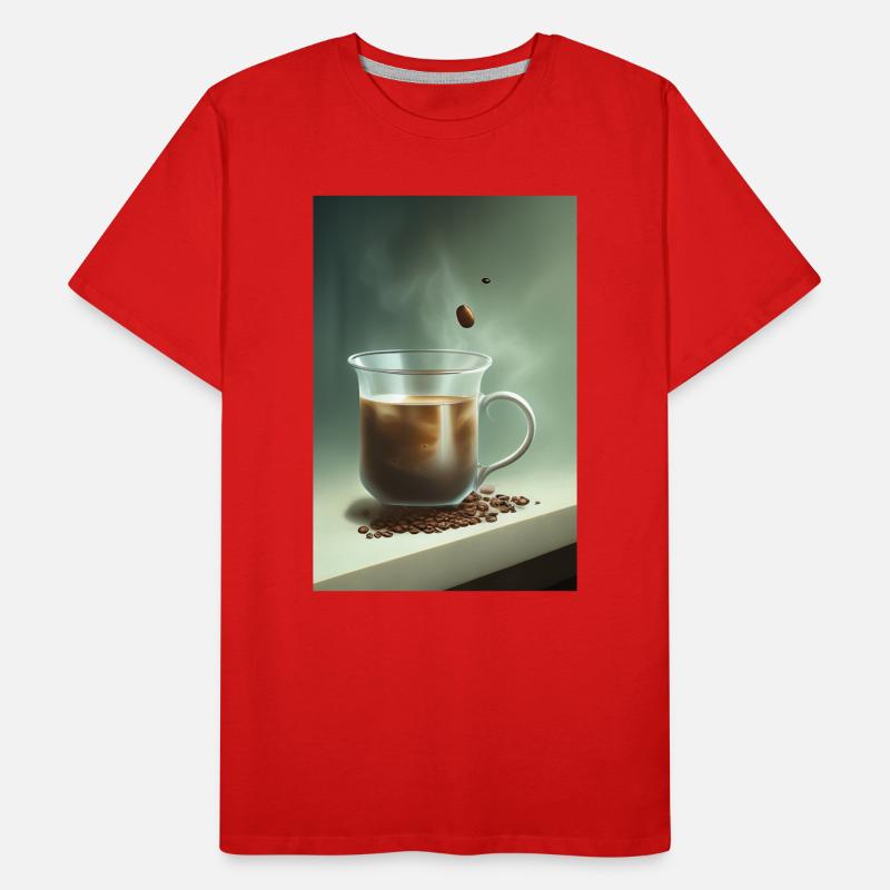 Café, grains de café T-shirt bio Premium Homme