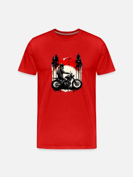 Motorbike Sunset - Men's Premium Organic T-Shirt - red