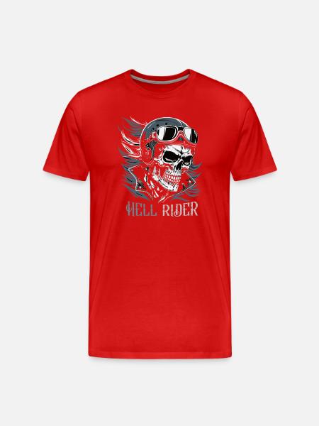 Skull Rider with Goggles - Men's Premium Organic T-Shirt - red