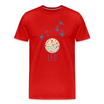 La constellation du Lion - T-shirt bio Premium Homme - rouge - Devant - Damien (186cm)