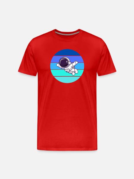 astronaute, fusée, flying - T-shirt bio Premium Homme - rouge