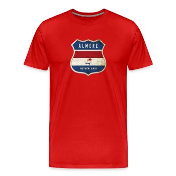 Almere Niederlande Wappen Design - Männer Premium Bio T-Shirt - Rot - Vorne - Damien (186cm)