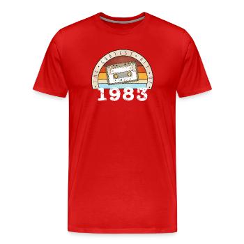 Gratest Hit of 1983 - 40er Geschenk 40. Geburtstag - Männer Premium Bio T-Shirt - Rot - Vorne - Damien (186cm)