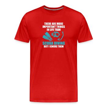 Scuba Diver Apnée Océan Design - T-shirt bio Premium Homme - rouge - Devant - Damien (186cm)
