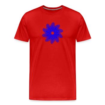 Mandala | Rayons de soleil | Modèle - T-shirt bio Premium Homme - rouge - Devant - Damien (186cm)