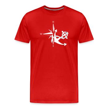 Anker & Seerose - Männer Premium Bio T-Shirt - Rot - Vorne - Damien (186cm)