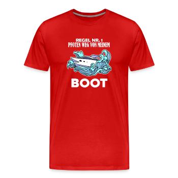 Boote Motorboot - Männer Premium Bio T-Shirt - Rot - Vorne - Damien (186cm)