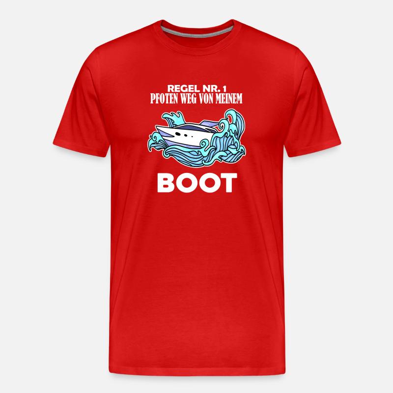 Boote Motorboot - Männer Premium Bio T-Shirt - Rot