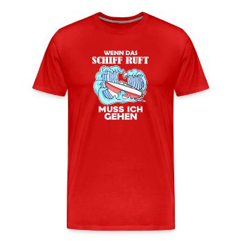 Boote Motorboot Kapitän Boot Seefahrt Geschenk - Männer Premium Bio T-Shirt - Rot - Vorne - Damien (186cm)