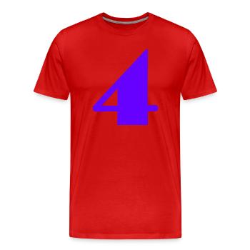 4 YEARS,4TH BIRTHDAY,4 YEARS ANNIVERSARY - Men's Premium Organic T-Shirt - red - Front - Damien (186cm)