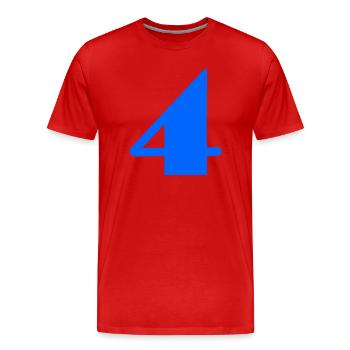 4,4 JAHRE,4. GEBURTSTAG,4 JAHRE JUBILÄUM - Männer Premium Bio T-Shirt - Rot - Vorne - Damien (186cm)