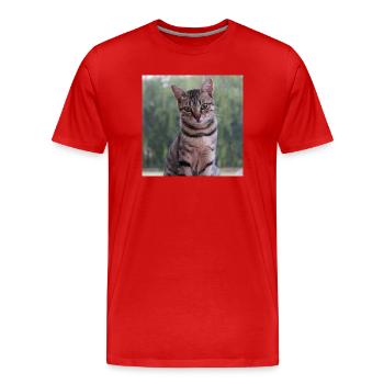 Chat chaton affiche chat carré affiche - T-shirt bio Premium Homme - rouge - Devant - Damien (186cm)