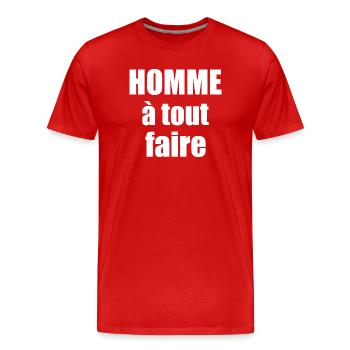 Homme a tout faire - T-shirt bio Premium Homme - rouge - Devant - Damien (186cm)