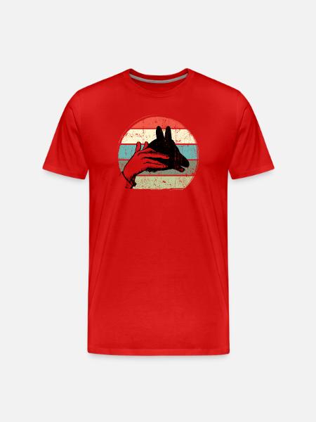 Pastel Handframe Sunset Circle - Men's Premium Organic T-Shirt - red