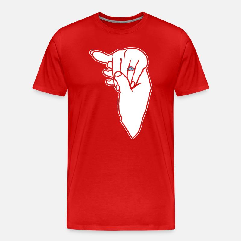 Verlobungs-Ehering-Hand - Männer Premium Bio T-Shirt - Rot