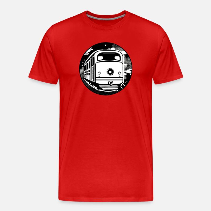 Lokomotive, Zug, Eisenbahn - Männer Premium Bio T-Shirt - Rot