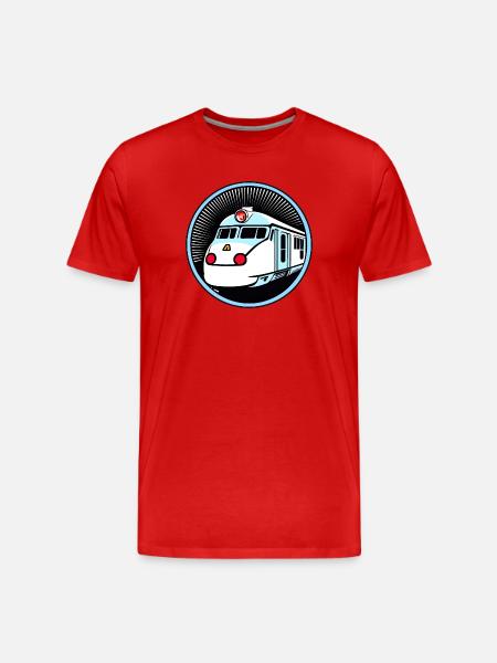 Train, locomotive, railway - Men's Premium Organic T-Shirt - red