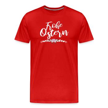 frohe Ostern - Männer Premium Bio T-Shirt - Rot - Vorne - Damien (186cm)