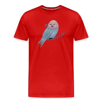 Snowy Owl Illustration - Men's Premium Organic T-Shirt - red - Front - Damien (186cm)
