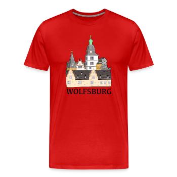 Wolfsburg, Château - T-shirt bio Premium Homme - rouge - Devant - Damien (186cm)