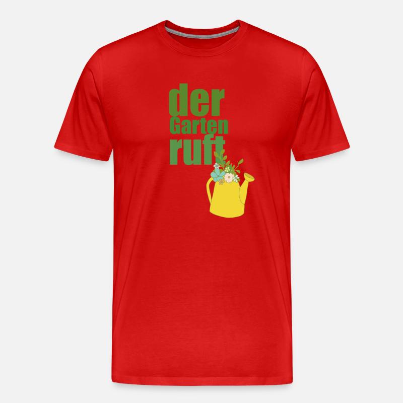 der garten ruft - Männer Premium Bio T-Shirt - Rot