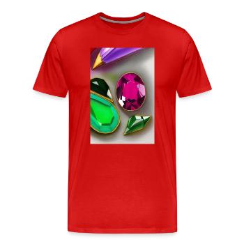 Pierres précieuses colorées - T-shirt bio Premium Homme - rouge - Devant - Damien (186cm)